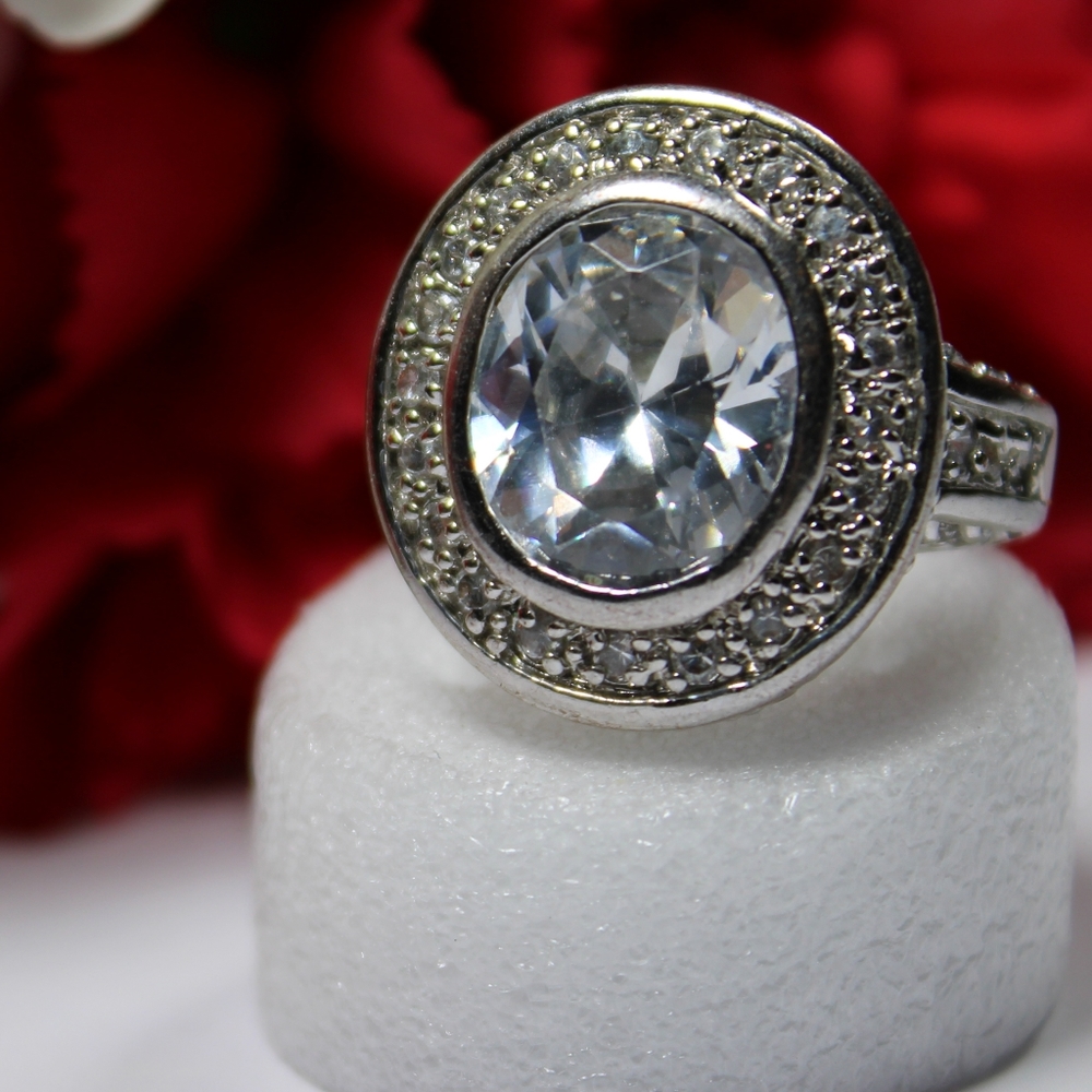 EDCO silver plated ring CZ Stone